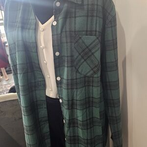 ADORA Green Checkered Shirt Jacket